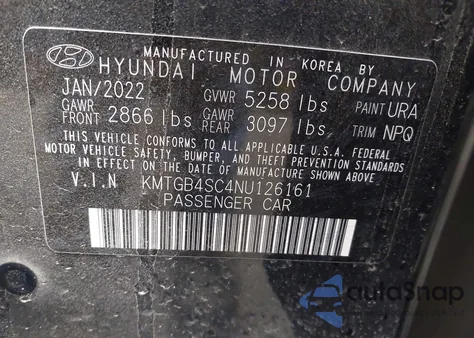 2022 Genesis G80 2.5T Awd из США, поврежденный, VIN KMTGB4SC4NU126161